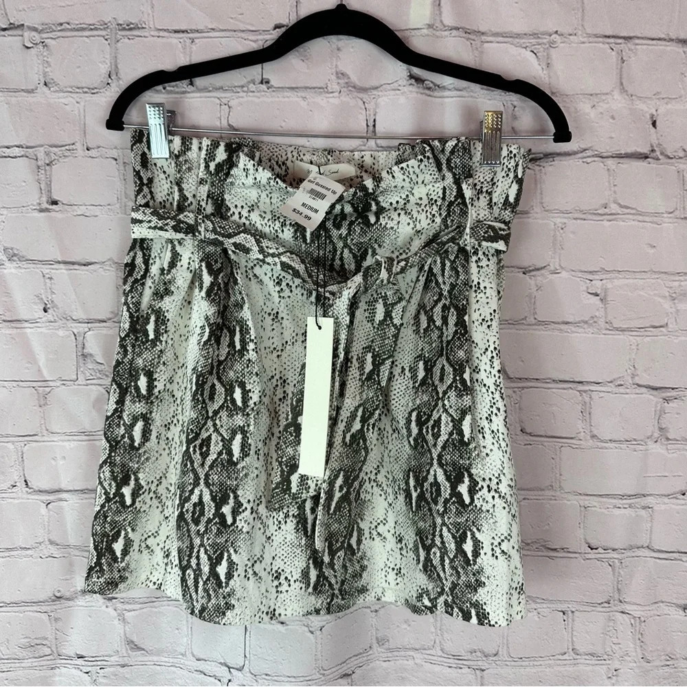 NWT mustard seed snakeskin print high waist skirt with pockets sz medium
